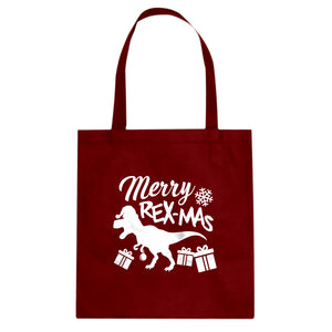Merry Rex-Mas Cotton Canvas Tote Bag