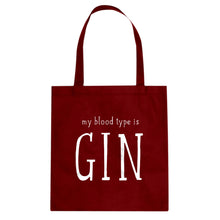 My Blood Type is Gin Cotton Canvas Tote Bag