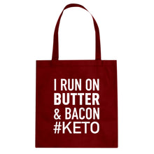 Tote I Run on Butter and Bacon Canvas Tote Bag