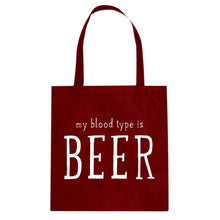 My Blood Type is Beer Cotton Canvas Tote Bag