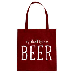 My Blood Type is Beer Cotton Canvas Tote Bag