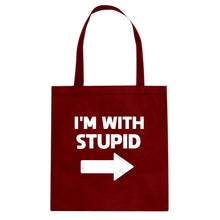I'm With Stupid Right Cotton Canvas Tote Bag