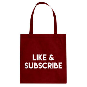 Like and Subscribe Cotton Canvas Tote Bag
