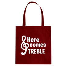 Here Comes Treble Cotton Canvas Tote Bag