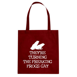 They're Turning the Freaking Frogs Gay! Cotton Canvas Tote Bag