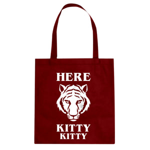 Here Kitty Kitty Cotton Canvas Tote Bag