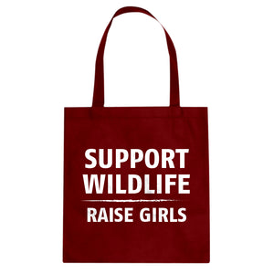 Support Wildlife Raise Girls Cotton Canvas Tote Bag
