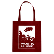 I Want to Believe Star Ship Cotton Canvas Tote Bag