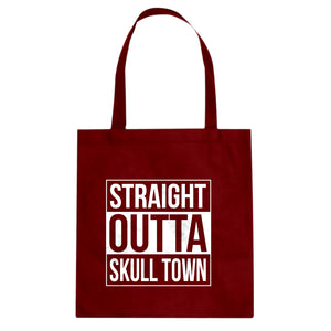 Straight Outta Skull Town Cotton Canvas Tote Bag