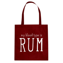 My Blood Type is Rum Cotton Canvas Tote Bag