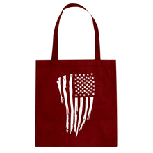 American Flag Vertical Cotton Canvas Tote Bag