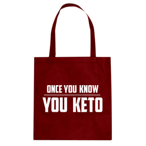 Tote Once You Know, You Keto Canvas Tote Bag