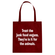 Junk Food Vegans Cotton Canvas Tote Bag