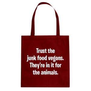 Junk Food Vegans Cotton Canvas Tote Bag