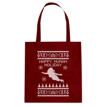 Tote Happy Human Holiday Canvas Tote Bag