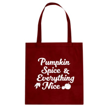 Pumpkin Spice and Everything Nice Cotton Canvas Tote Bag