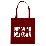 Tote No Pain No Gain Canvas Tote Bag