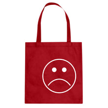 Sad Face Cotton Canvas Tote Bag