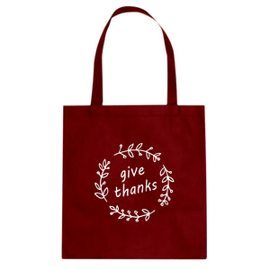 Give Thanks Cotton Canvas Tote Bag