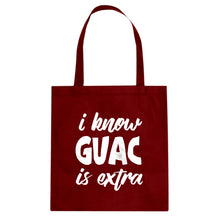 Tote I Know GUAC is extra Canvas Tote Bag