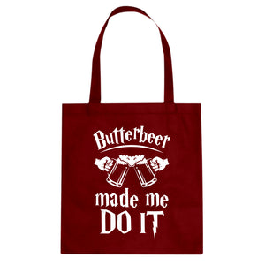 Tote Butterbeer Made Me Do It Canvas Tote Bag