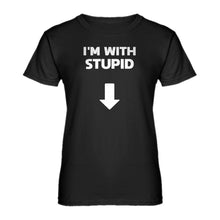 Womens I'm with Stupid Down Ladies' T-shirt