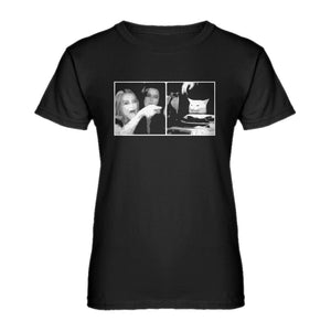 Womens Woman Yelling at Cat Meme Ladies' T-shirt