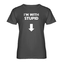 Womens I'm with Stupid Down Ladies' T-shirt