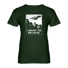 Womens I Want to Believe Space Ship Ladies' T-shirt