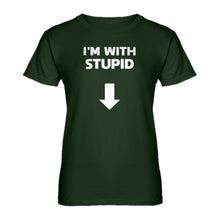 Womens I'm with Stupid Down Ladies' T-shirt