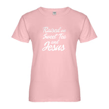 Womens Raised on Sweet Tea and Jesus Ladies' T-shirt