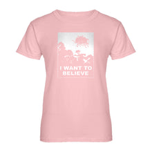 Womens I Want to Believe Flying Spaghetti Monster Ladies' T-shirt