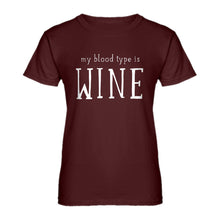 Womens My Blood Type is Wine Ladies' T-shirt