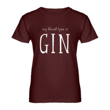 Womens My Blood Type is Gin Ladies' T-shirt