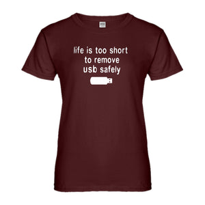Womens Remove USB Safely Ladies' T-shirt