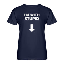 Womens I'm with Stupid Down Ladies' T-shirt
