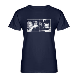 Womens Woman Yelling at Cat Meme Ladies' T-shirt