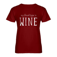 Womens My Blood Type is Wine Ladies' T-shirt