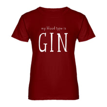 Womens My Blood Type is Gin Ladies' T-shirt