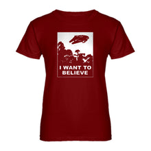 Womens I Want to Believe Star Ship Ladies' T-shirt