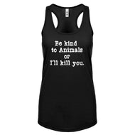 Racerback Be Kind to Animals Womens Tank Top
