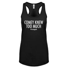 Racerback Comey Knew Too Much Womens Tank Top