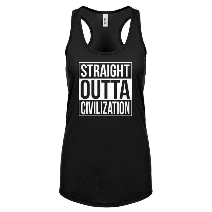 Straight Outta Civilization Womens Racerback Tank Top