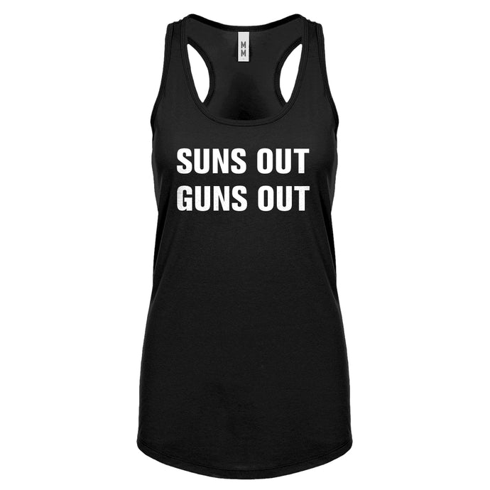 Suns Out Guns Out Womens Racerback Tank Top
