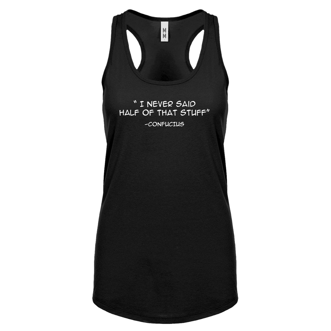 Confucius say Womens Racerback Tank Top