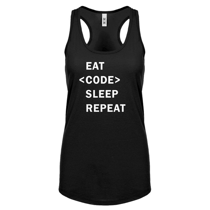 Racerback Eat Code Sleep Repeat Womens Tank Top