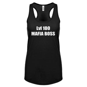 Lvl 100 Mafia Boss Womens Racerback Tank Top