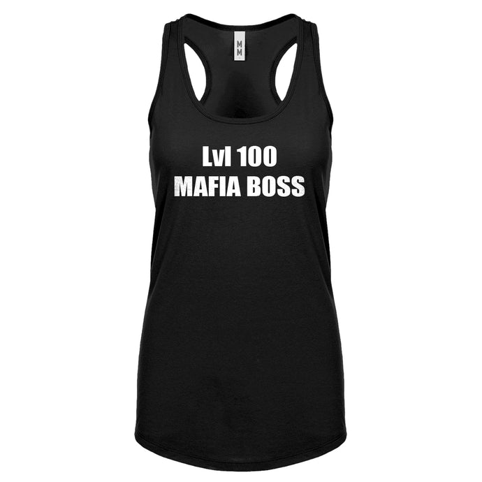 Lvl 100 Mafia Boss Womens Racerback Tank Top