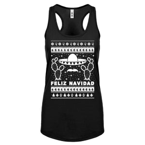 Racerback Feliz Navidad Womens Tank Top