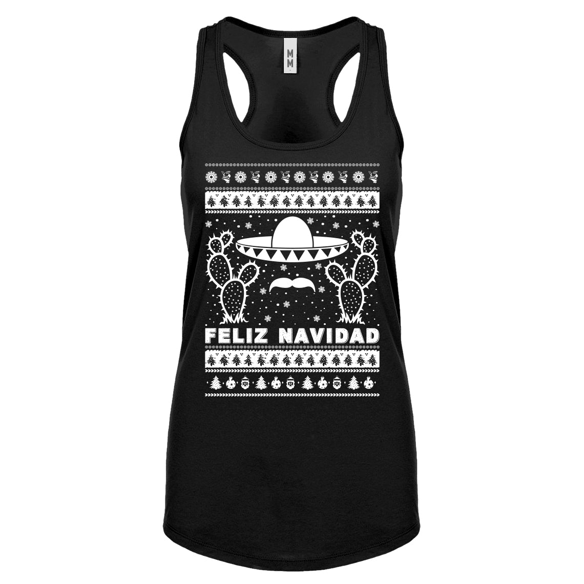 Racerback Feliz Navidad Womens Tank Top